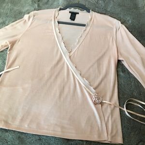 Pink ruffled shirt wraparound very pretty soft